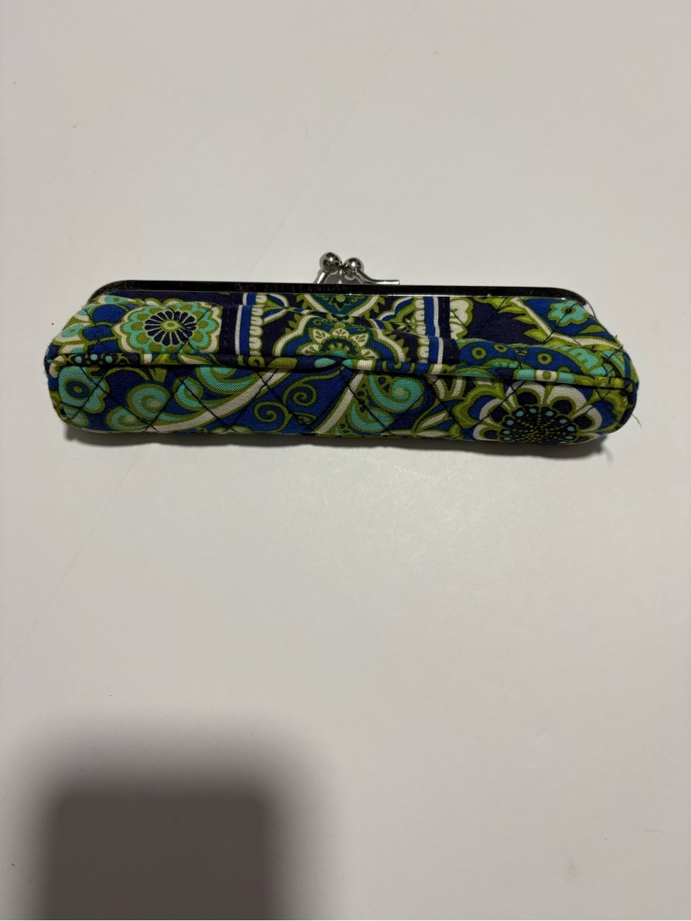 Vera Bradley Green Blue Floral Clasp Women’s Eyeglass or Accessory Case